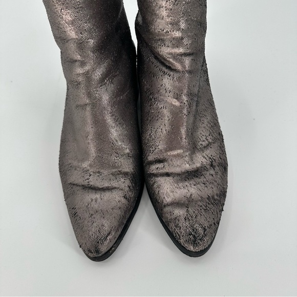 Dolce Vita Metallic Silver Ankle Boot Distressed Size 8 - Picture 5 of 7